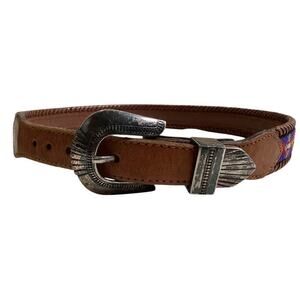 Eddie Bauer vintage 1991 beaded genuin leather belt size 30